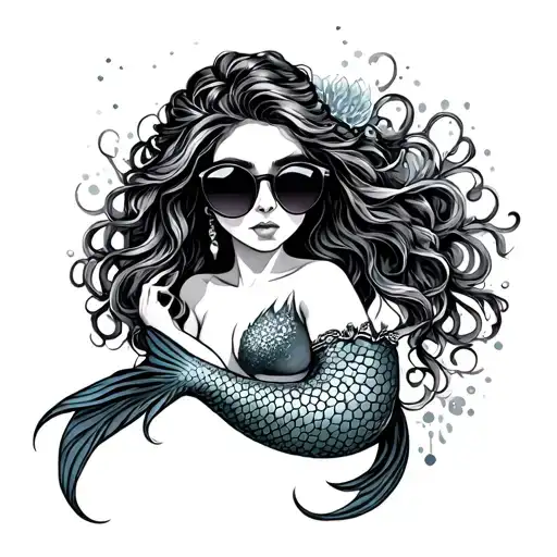 Mermaid Wearing Sunglasses