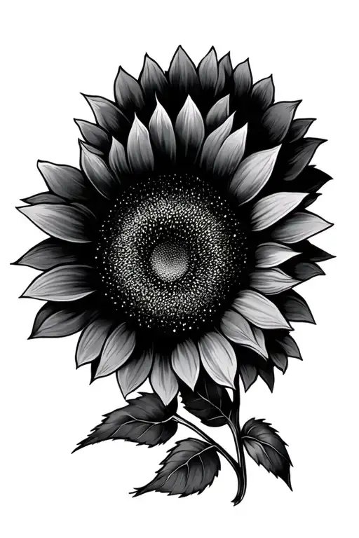 Tattoo Ideas Of Sunflower With Heartbeat