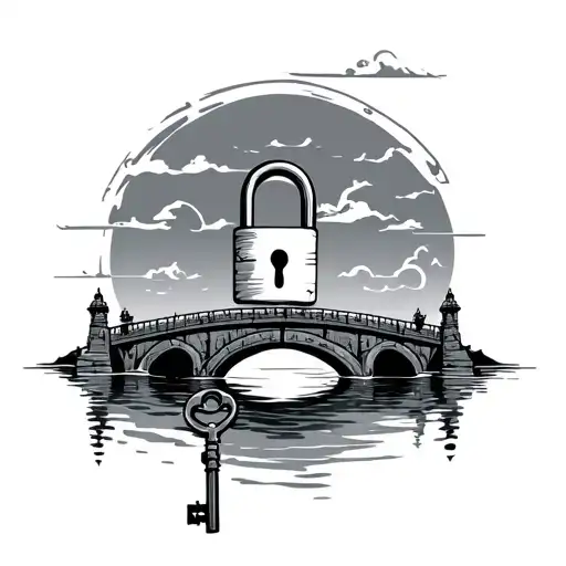 Lock And Key Bridge With Water