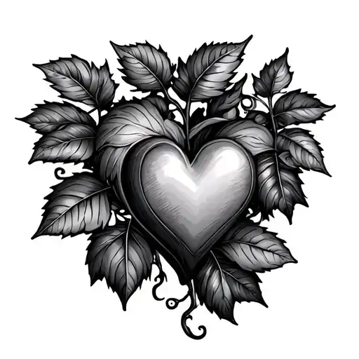 Vine Wrapping With Heart Shaped Leaves Growing