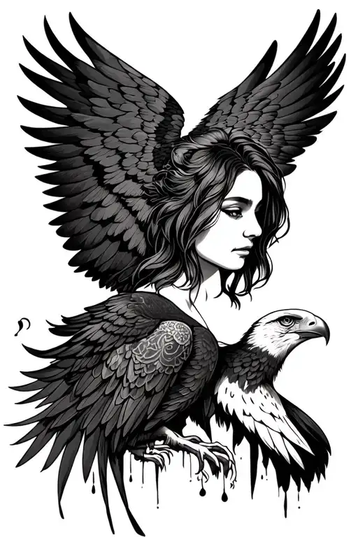 A Naive Woman With Eagle Wings