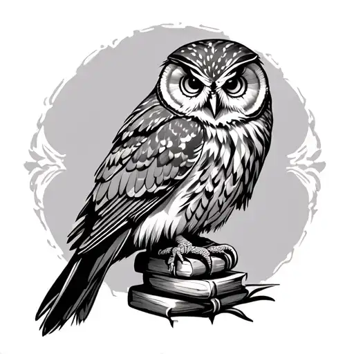 Athena's Owl Perched On A Stack
