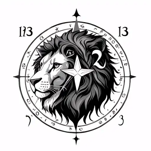 Astrological Sign Leo And Cancer With Star And Number 13