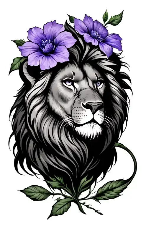 Violet Flower With A Lion