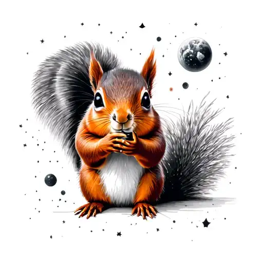 Red Squirrel Space Themed