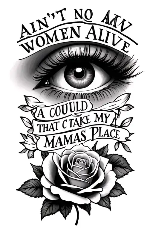 Roses Eye Text Ain't No Women Alive That Could Take My Mamas Place