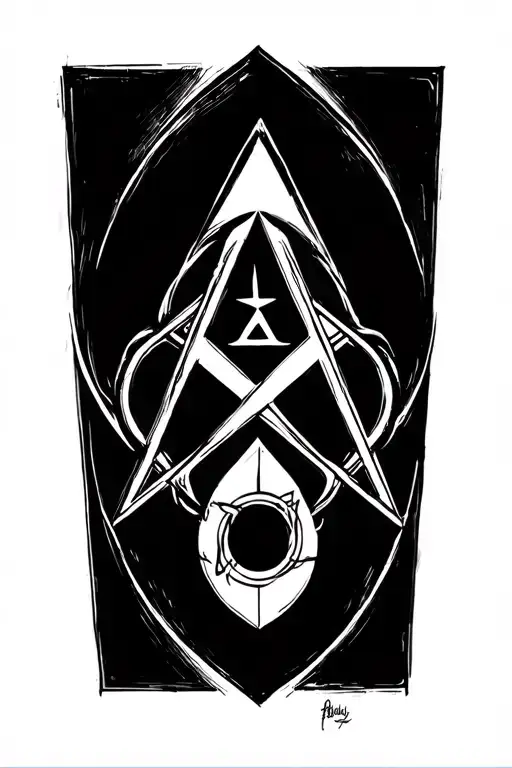 Combination Of Illuminati Symbol And Atheist Symbol