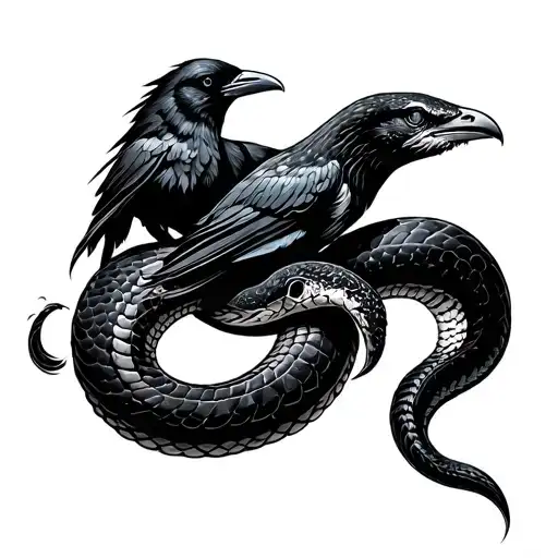 Snake Suffocating Crow