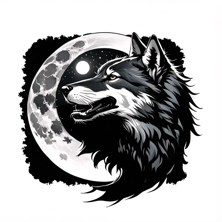 Wolf Howling To The Moon