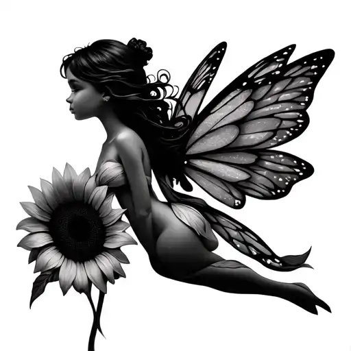 Can You Make A Smal Fairy And The Wings Are Sunflowers