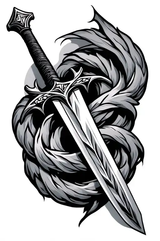 Nordic Sword Intertwined