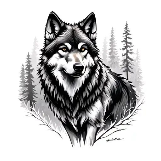 Wolf In The Woods Surrounded