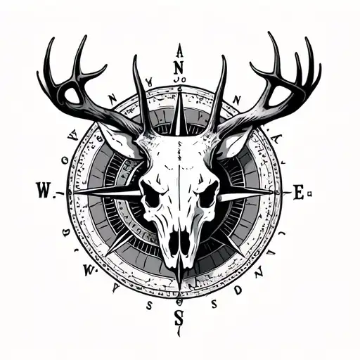 Deer Skull And Compass