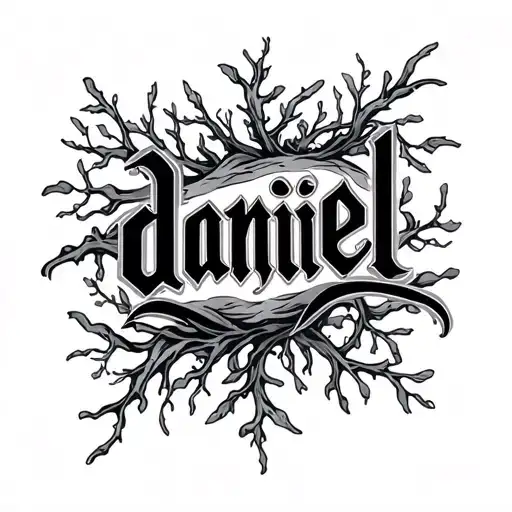 The Word ''Daniel'' With Branches Going Through The Writing