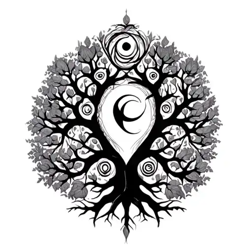 Family Tree Intertwined Venus Symbol Surrounded