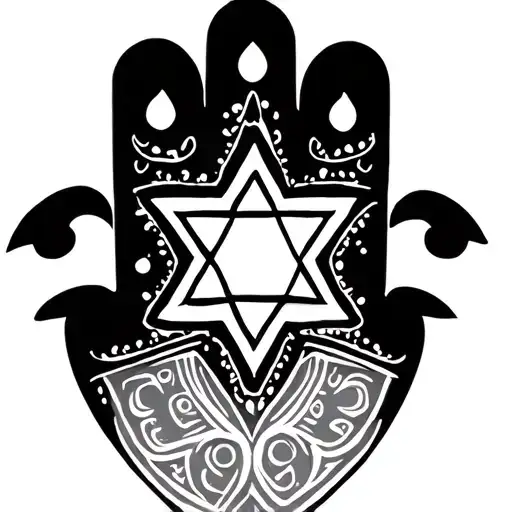 Hamsa With A Jewish Star In The Middle