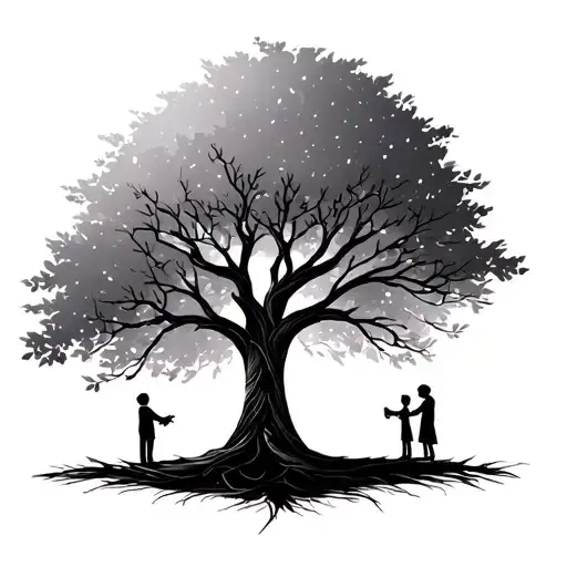 Family Tree With Kid Holding