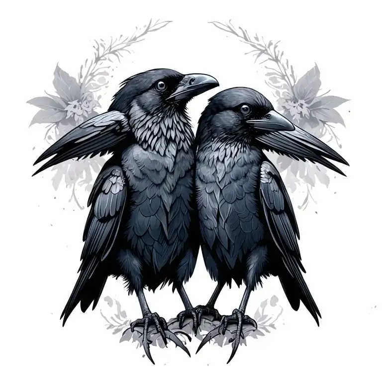 2 Headed Crow Sitting