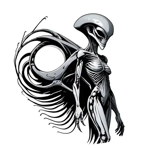 Alien Walking Human Body
