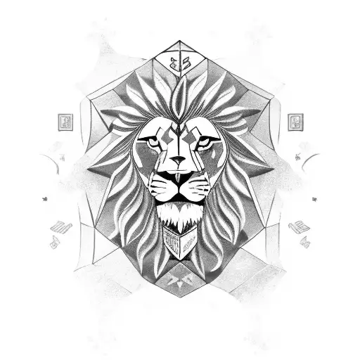 Zodiac Gemini And A Lion Head