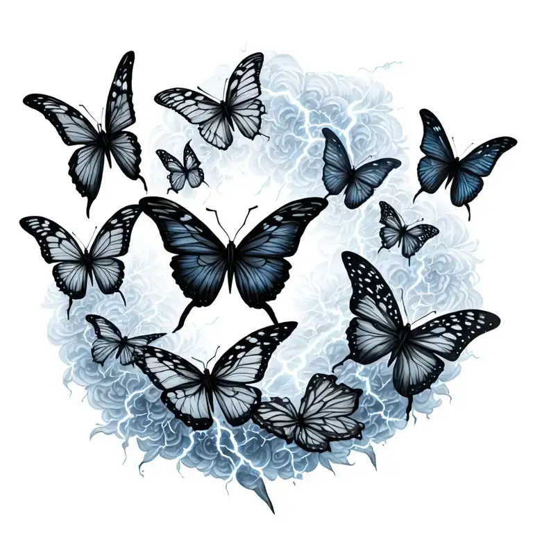 Lightning With Butterflies