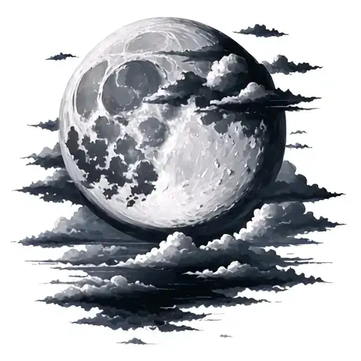 Full Moon With Clouds