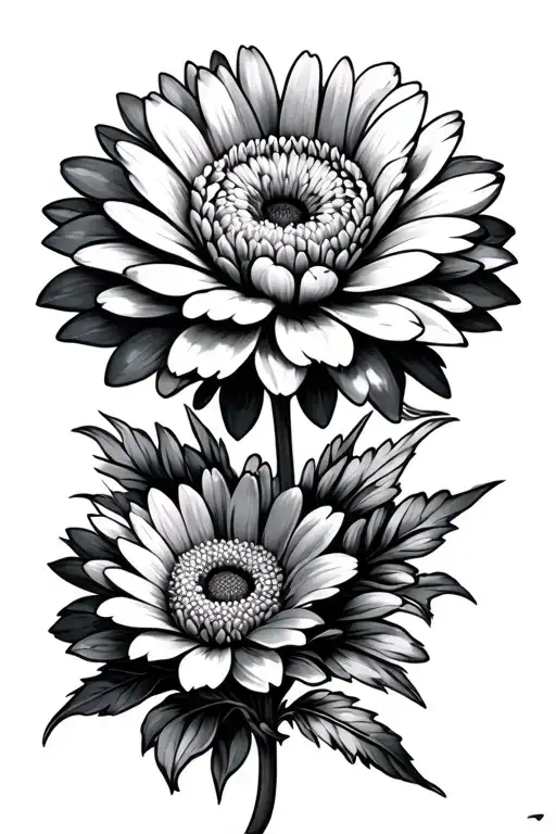 Aster Flower And Chrysanthemum Flower