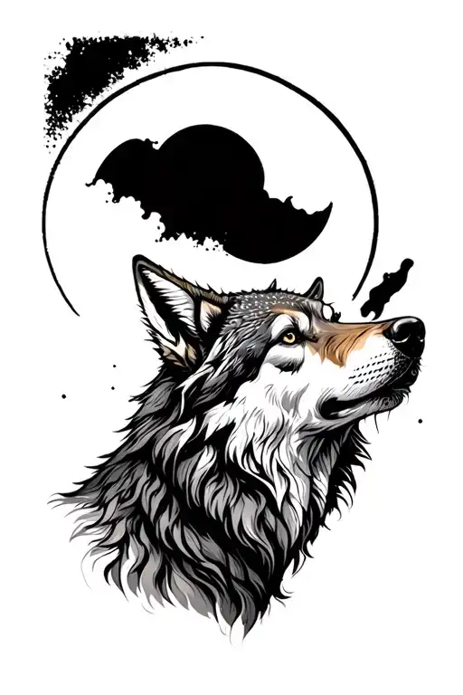 Wolf Howling To The Moon