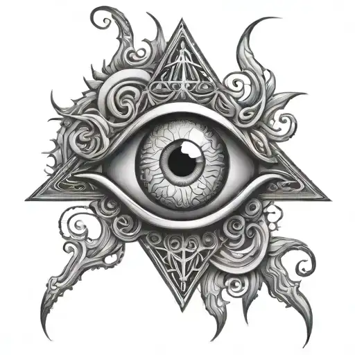 Demon Eye Alone Occult Symbols Integrated