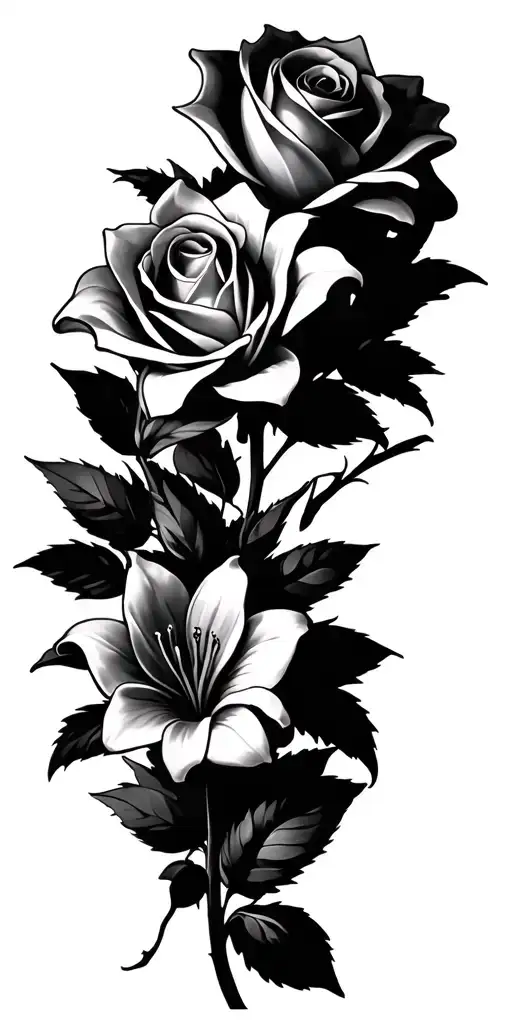 Rose And Lily Flowers