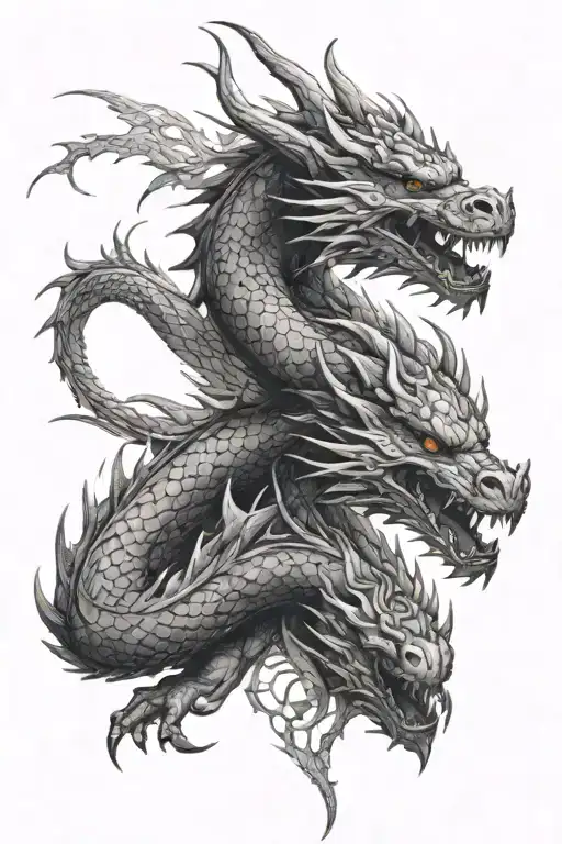 2 Different Dragons Wrapping Around The Arm Half Sleeve