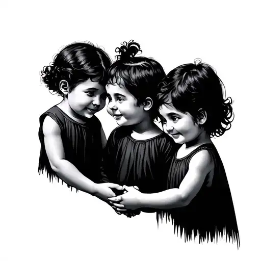 Four Children Holding Hands