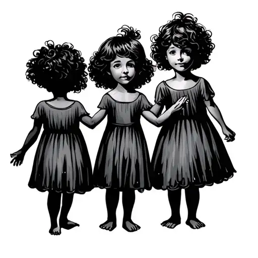 Four Children Holding Hands Holding Each Other