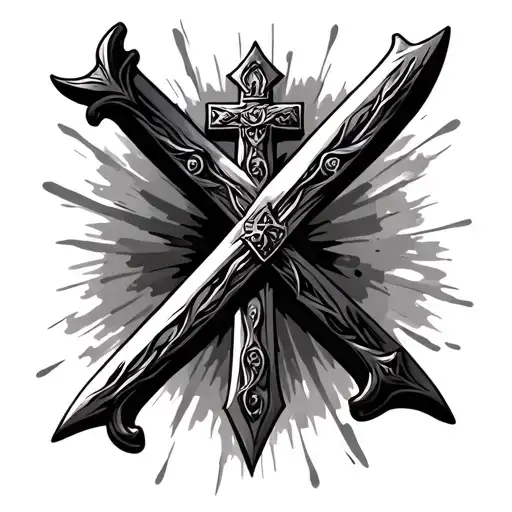 The Cross Of Jesus In The Shape Of A Double Edged Sword