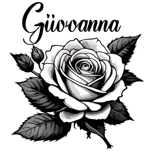 One Rose Whit Name Giovanna