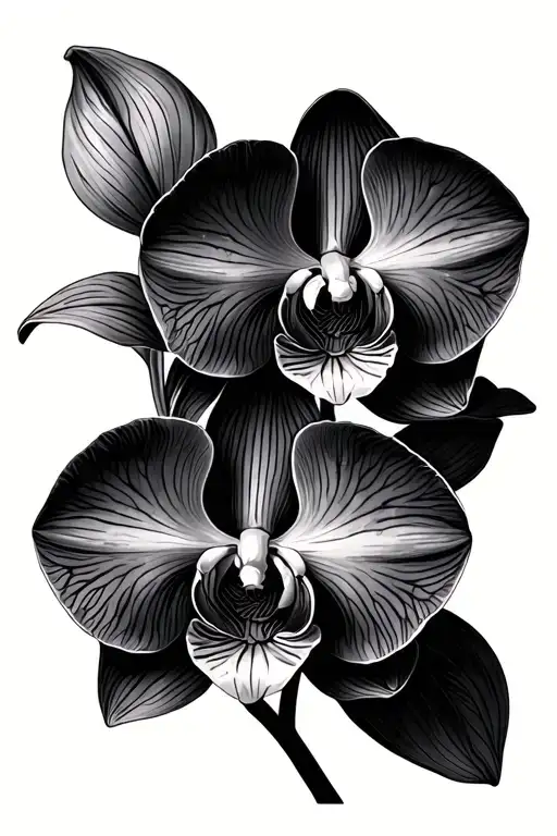 Minimalist Orchid Flower And Name Written