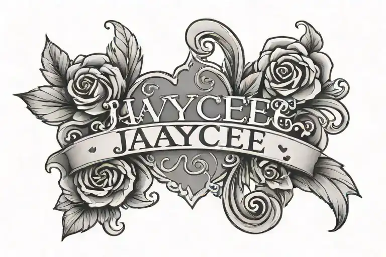 The Name Jaycee With Little Hearts Around It