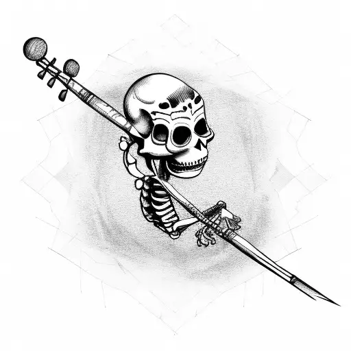 Punk Skeleton Playing Drums