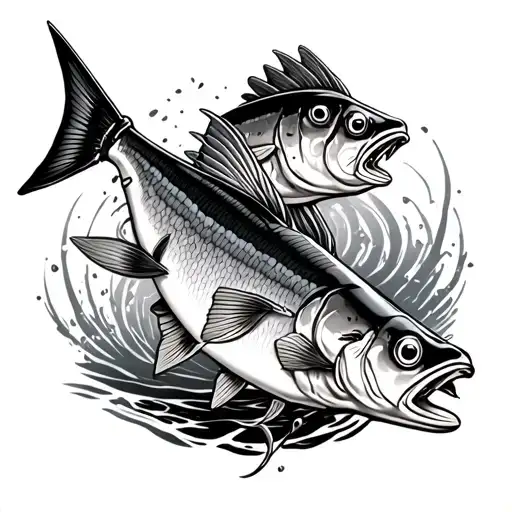 Fishing Tattoo With Other Things