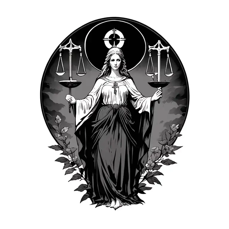 Justice And High Priestess Tarot