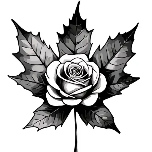 Maple Leaf And Rose Of England
