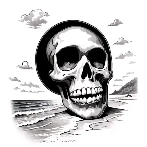 Beach Scene With Grateful Dead Steal Your Face