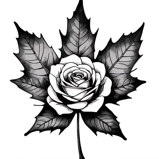 Maple Leaf And Rose Of England