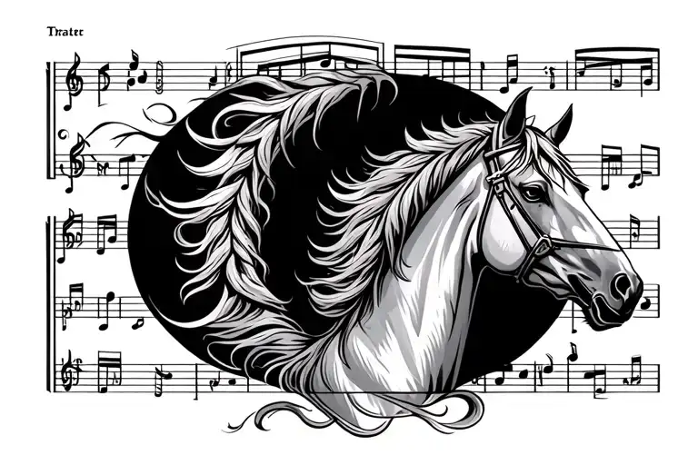 Music Score And Horse