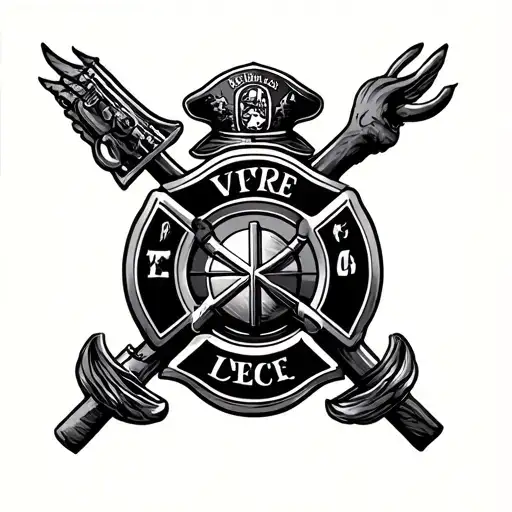 Realistic Fire Service Tattoo Sleeve