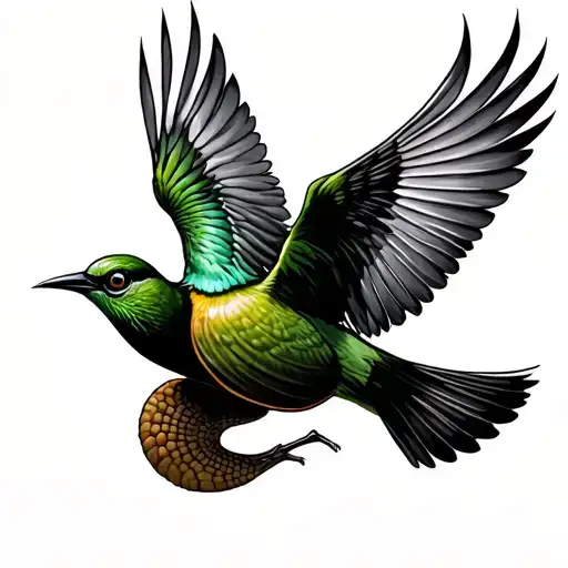 Manus Green Snail And Chauka Bird Flying Out