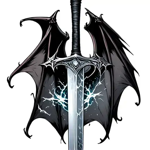 A Sword With Bat Wings That Crackled With Pure Magic And Glows Like Moonlight