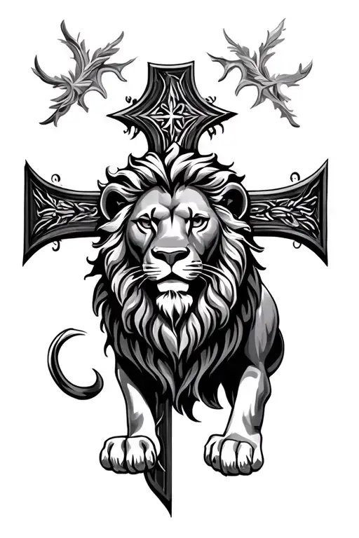 Lion And Cross