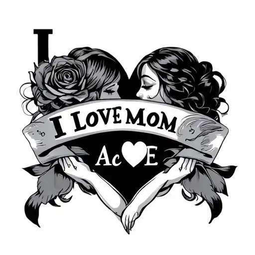 I Love Mom Tatoo With I Love Ace