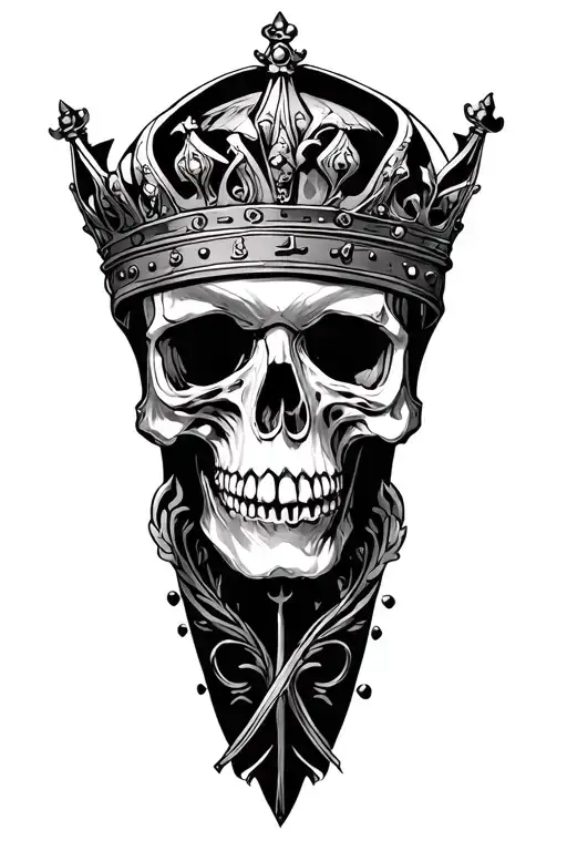 I Want A Full Calf Sleeve With Skulls And With Crowns